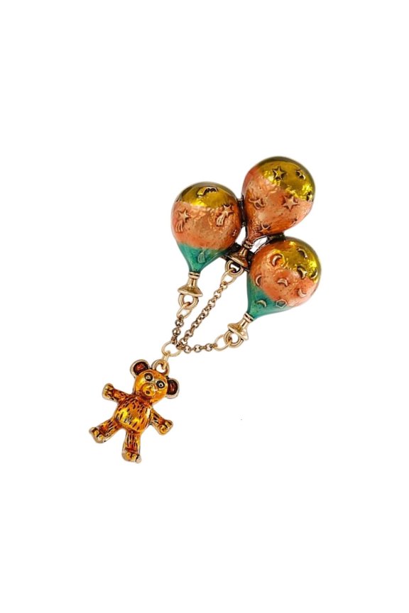 YIEMEEN Adorable Hot Air Balloon Animal Brooch Fashion Laple Pin With Smooth Fringe Detail For Campus Event