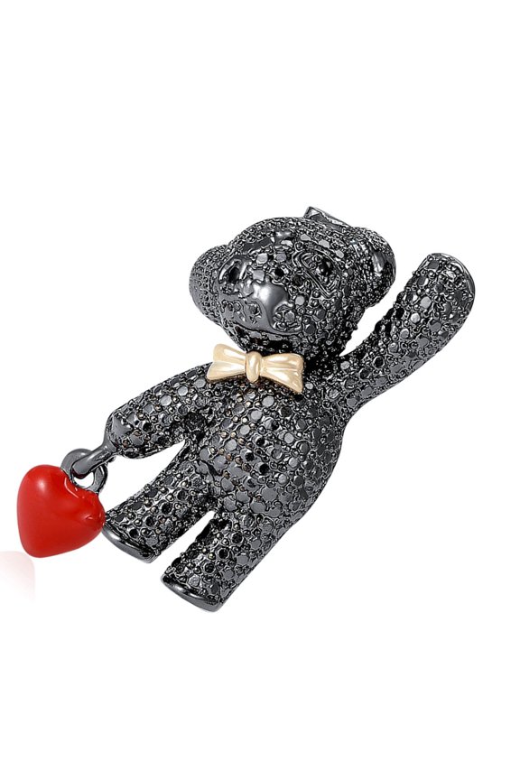 YIEMEEN Alloy Heart Bear Brooch Elegant Lightweight Accessory For Everyday Fashion Wear