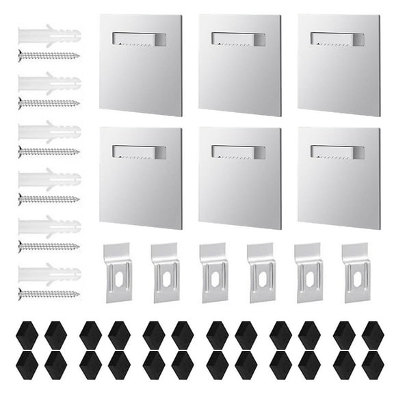 YIEMEEN Aluminum Self Adhesive Hanger 3.15x3.15" Hangers Adhesive Picture Hanging Plate Kits Sawtooth Adhesive Picture Hanger