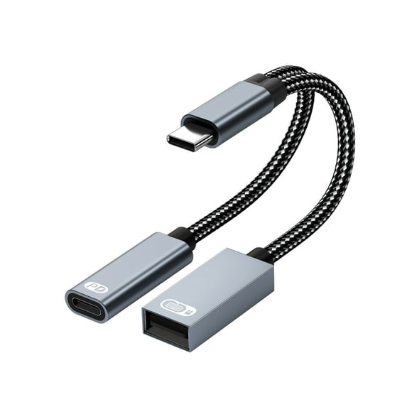 YIEMEEN Aluminum Type C To USB OTG Cable 2 In 1 Type C Splitter Cable for Phone Tablet