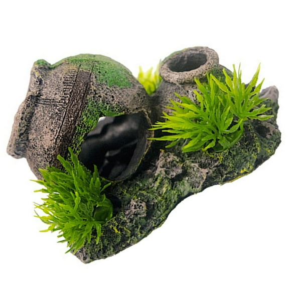 YIEMEEN Aquariums Landscape Artificial Broken Crock Jar Figurine Statue for Aquariums
