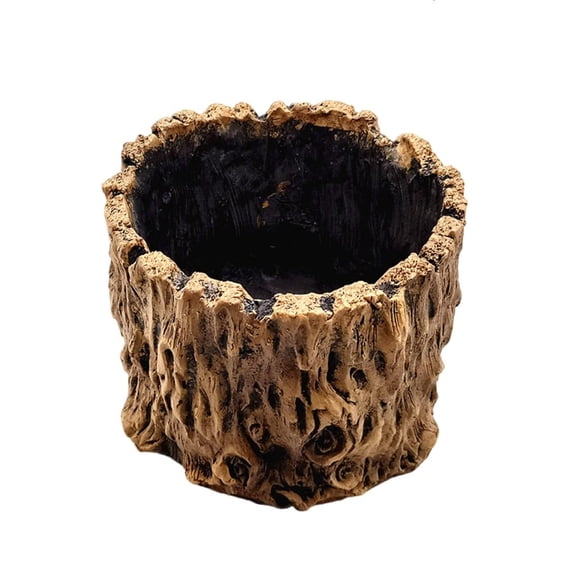 YIEMEEN Artificial Driftwood Succulents Planter Tree Stumps Sculpture Rustics Cactus Flower Pots for Small Plant Flower Arrangement