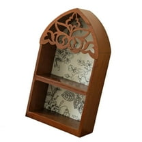 YIEMEEN Artistic Wood Wall Shelf French Quatrefoils Precise Carveds Decorative Display