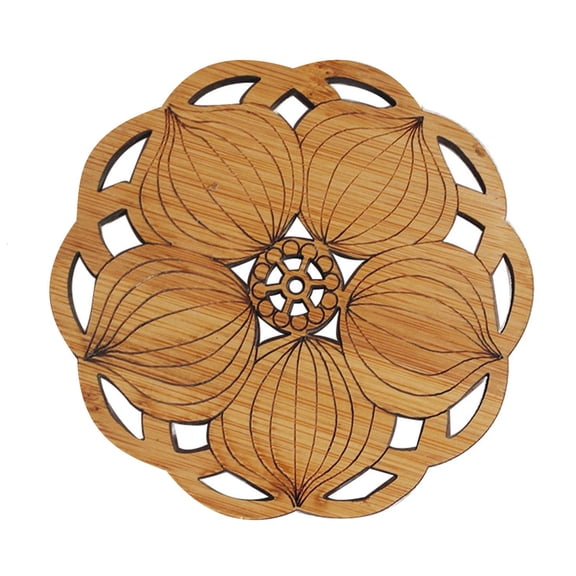 YIEMEEN Bamboo Tea Coaster Anti-Scald Mat Dining Table Potholder Tea Cup Pad