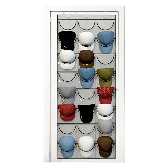 YIEMEEN Baseball Cap Storage Bag Hanger Rack 24 Clear Pockets for Home Bedroom Dormitory Decoration Storage Organizer
