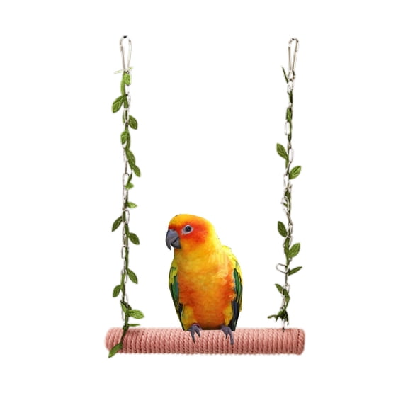 YIEMEEN Bird Swing Wood Bridge Hammock with Cotton Rope for Bird Parrots Parakeets