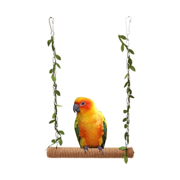 YIEMEEN Bird Swing Wood Bridge Hammock with Cotton Rope for Bird Parrots Parakeets
