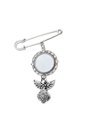 YIEMEEN Blank Badge Pin Photo Frame Brooch Heat Transfer Blank Lapel Pin Alloy Material