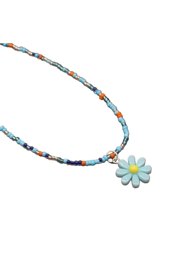 YIEMEEN Bohemian Beaded Necklace Flower Necklace Daisy Bead Sunflower Necklace