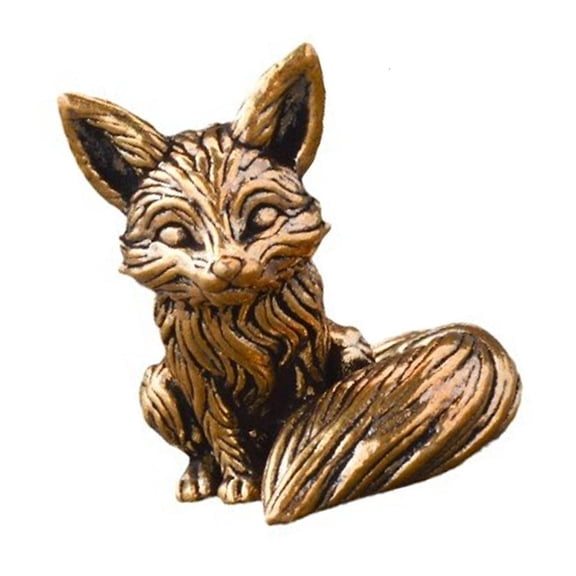 YIEMEEN Brass Foxes Statues Perfect For Living Room Bedroom Or Study Decoration Foxes Sculptures