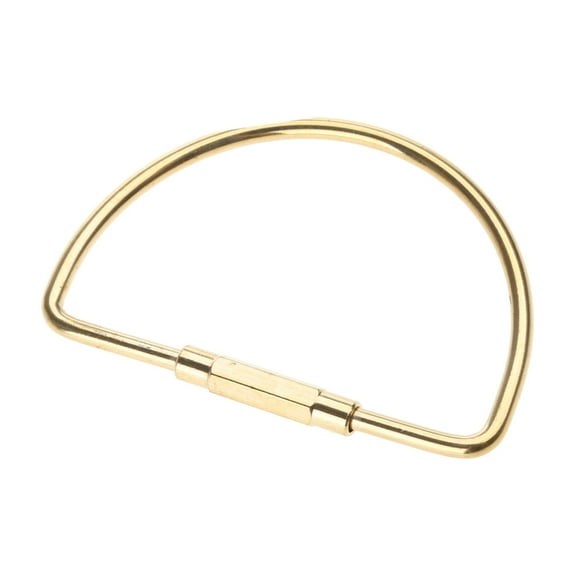 YIEMEEN Brass Screw Lock Keychain Simple Brass Key Chain Ellipse D-Shape Keyring Key Holders Hardware Keyring Carabiner Clip