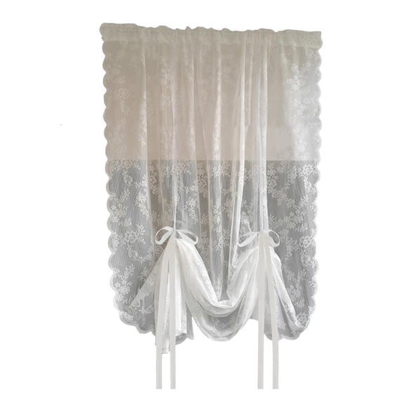 YIEMEEN Breathable Lace Tulle Sheer Pulling Curtain for Living Room Bedroom Kitchen