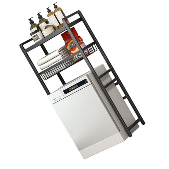 YIEMEEN Carbon Steel Washing Supplies Shelf Innovative Laundry Supplies Stand Shelves Storage Solution for Washing Machine