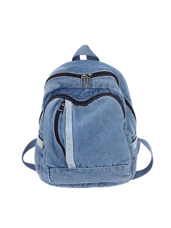YIEMEEN Casual Denim Rucksack Blue Jean Backpack Schoolbag Daypack for Valentine's Day