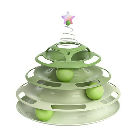 YIEMEEN Cat Toy Ball Tower and Track Interactive Toy 3 Level Turntable with 3pcs Ball