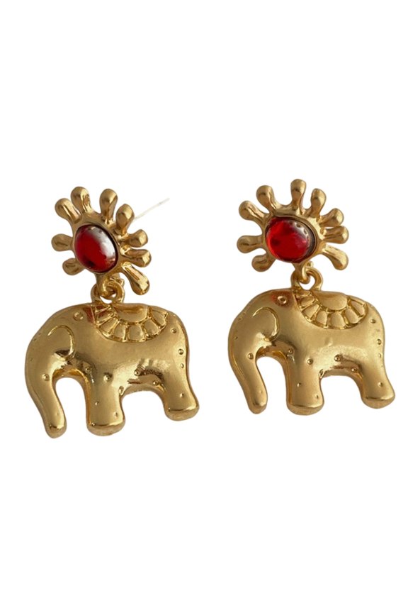 YIEMEEN Chic Elephant Shaped Earrings For Women Elegant Alloy Studs Trendy Elephant Ear Accessories Perfect For Daily Outfits