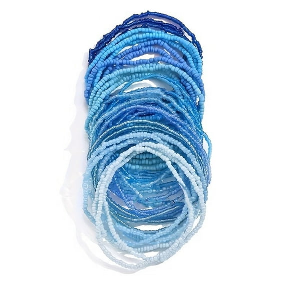 YIEMEEN Chic Glass Bead Bracelet Set 30pcs Colorful Beads Ankle Bracelets to Complement Your Style Perfect for Any Occasion