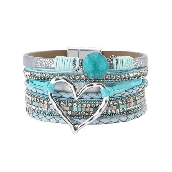 YIEMEEN Chic Love Heart Bracelet with Distinctive Charm Bangles for Daily and Party Wear