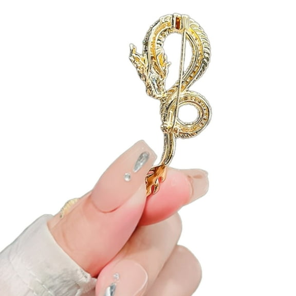 YIEMEEN Chinese Zodiacs Lapel Pin Dragon Themed Zircon Brooch Pin Ethnic Style Accessory