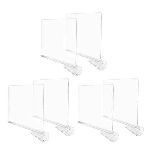 YIEMEEN Clear Acrylic Shelf Dividers for Closet Organization Transparent Closet Shelf Divider Organizer Closet Separator