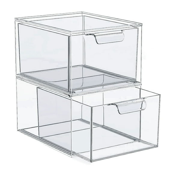 YIEMEEN Clear Acrylic Storage Box Stackable Organizer for Cosmetics Jewelry Stationery Bins Acrylic Makeup Organiser