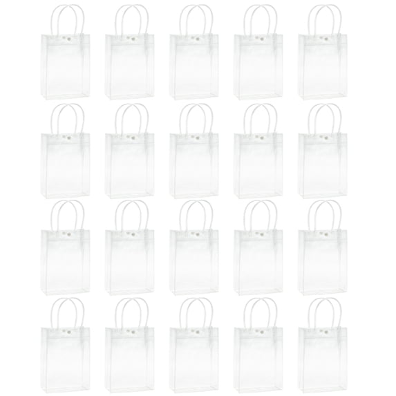 YIEMEEN Clear Gift Bag with Handle,Reusabled Plastic Small Gift Bag for Party Gift
