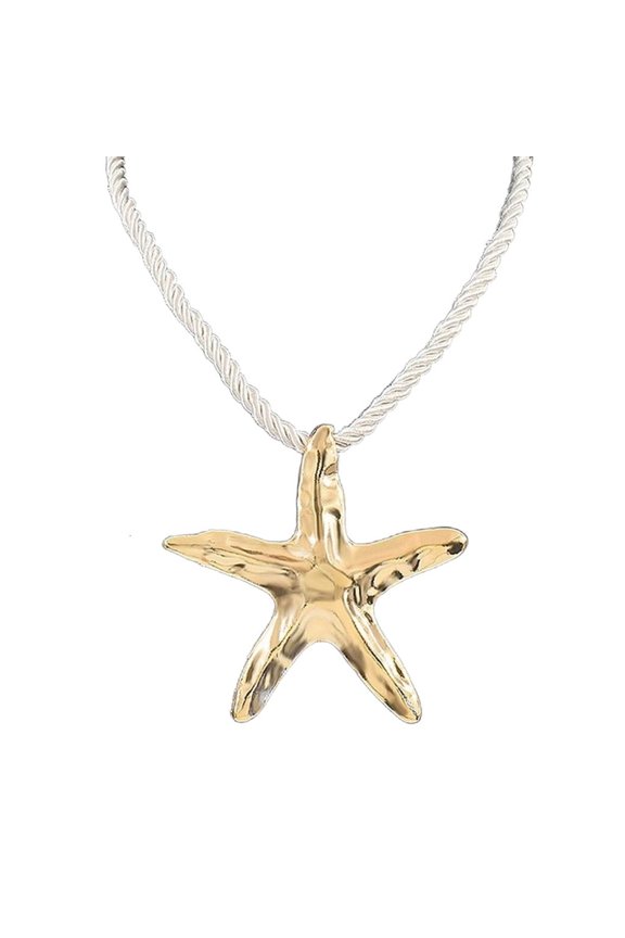 YIEMEEN Coastal Inspire Handcraft Starfish Necklace Adjustable Chain Beach Accessory