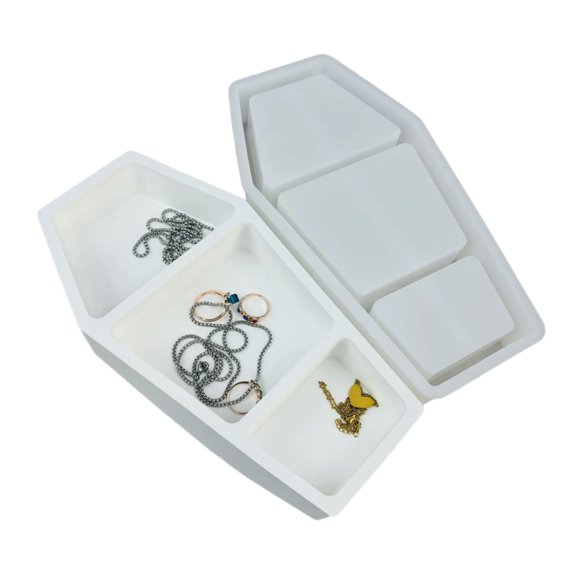 YIEMEEN Coffin Shaped Resin Case Molds, Resin Tray Molds for DIY Craft, Jewelry Tray