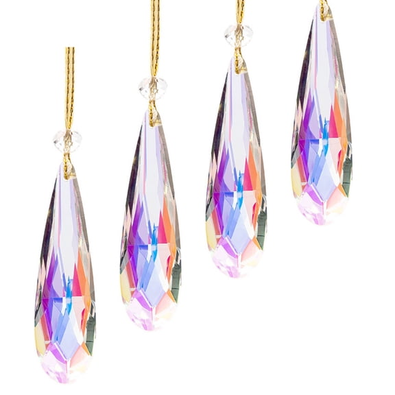 YIEMEEN Colorful Crystal Suncatchers Beads Chains Multiple Shape Crystal Glass Rainbow Charm for Indoor Light Reflection Decors