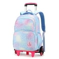 thumbnail image 1 of YIEMEEN Colorful Heart Print Trolley Backpack Rolling Pack Lightweight and Portable School Bag Large Daypack for Student, 1 of 20