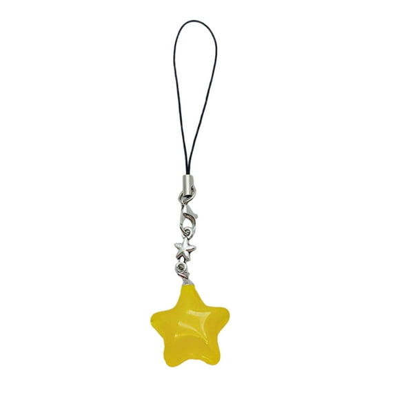 YIEMEEN Colorful Jelly Star Keychain Lanyard String Fashion Pendant Straps for Phone