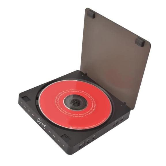 YIEMEEN Compactly MP3 Disc Player Rechargeable Battery Double 3.5mm Port Digital Track Display