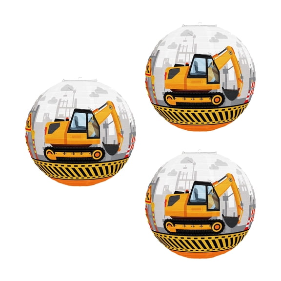 YIEMEEN Construction Themed Paper Lamp Ceiling Hanging Decoration for Kids Boy Birthday