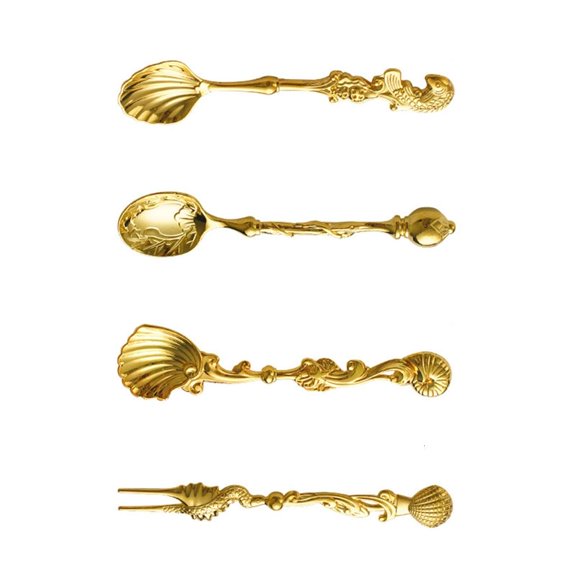 YIEMEEN Corrosions Resistant Antique Spoon Set Zinc Alloy Demitasse Scoops with Ergonomic Handle Comfortable Grip Tableware