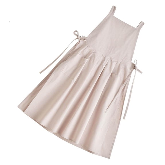 YIEMEEN Cotton Linen Apron Home Garden Kitchen Painting Pinafore Florist Shop Overalls