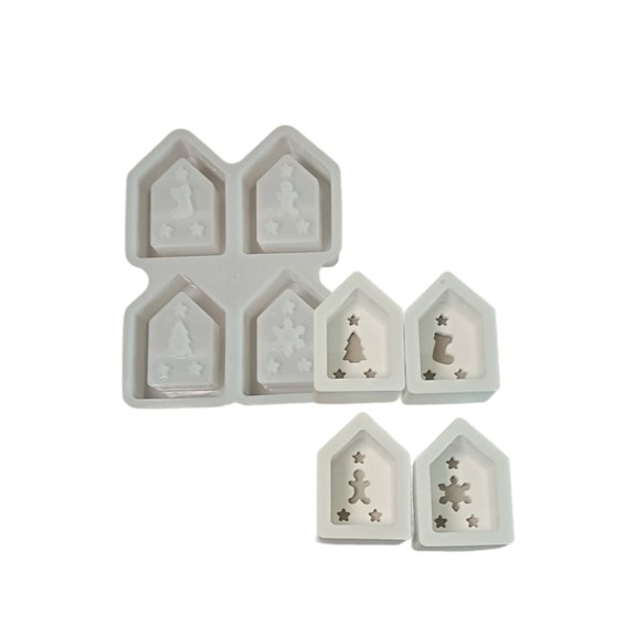 YIEMEEN Crafting Molds House Shape Ornament Moulds Suitable for Home Decors and Present