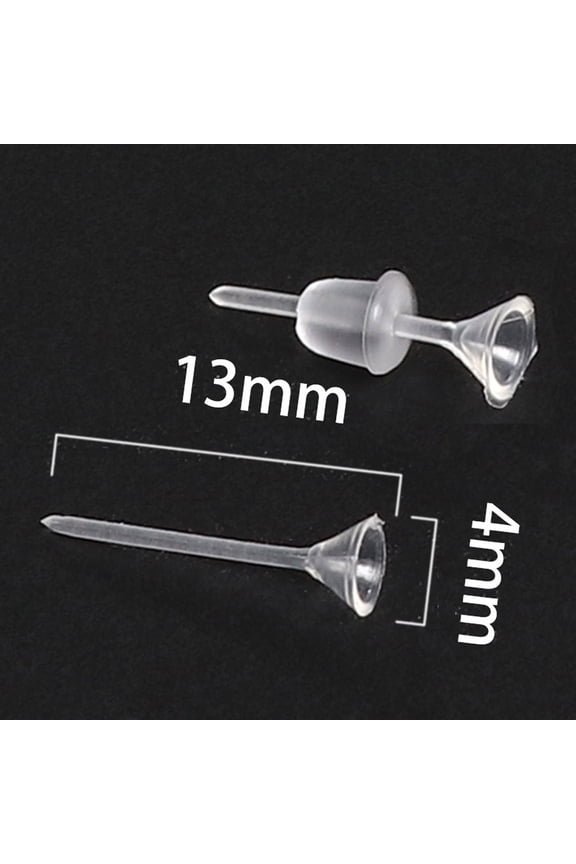YIEMEEN Creative 100 Set Clear Earrings Plastic Post Earrings Silicone Earring Backs