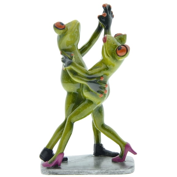 YIEMEEN Creative 3D Frog Decor Dancing Frog Figurine Novelty Animal Frog Statue Resin Ornament for Home Office Desk Decoration