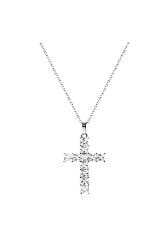 YIEMEEN Cross Necklace Zirconia Rock Party Accessories for Women Personality Gift