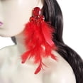 thumbnail image 1 of YIEMEEN Crystal Feather Drop Ear Jewelry Stylish Addition To Everyday Or Evening Looks, 1 of 11