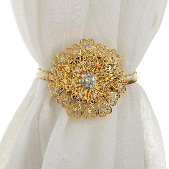 YIEMEEN Curtain Buckle Flower Shape for Rhinestone Holdback Bedroom Decor Curtain Tiebac