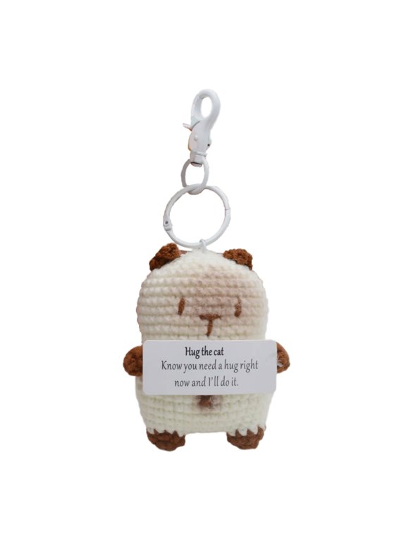 YIEMEEN Cute Siamese Cat Keychain Handmade Knitted Cat Pendant Hangings Ornament Keyring