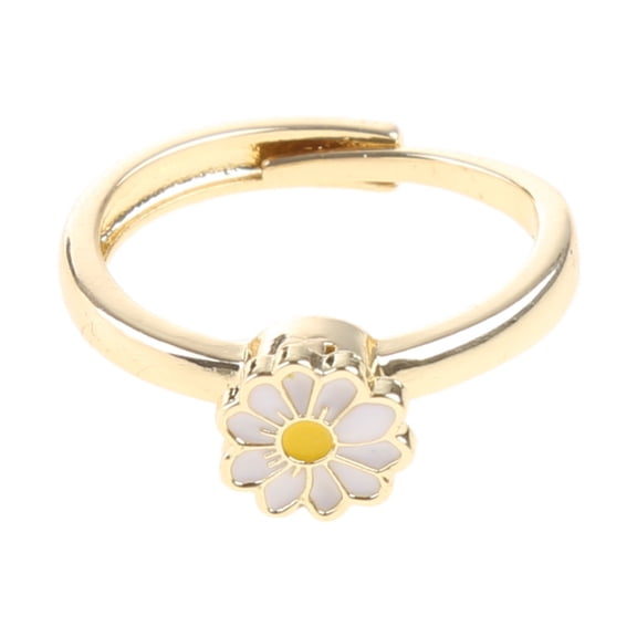 YIEMEEN Daisy Fashion Fidget Spinner Rings for Women Anti Stress Anxiety Ring Adjustable