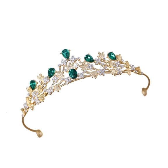 YIEMEEN Dazzling Rhinestones Crystal Wedding Crown Alloy Headpiece for Brides Performances