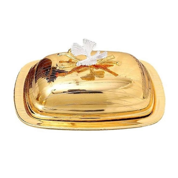 YIEMEEN Decorative Serving Dish For Fruits Nut Candy Home Dining Plate Metal Butter Dish
