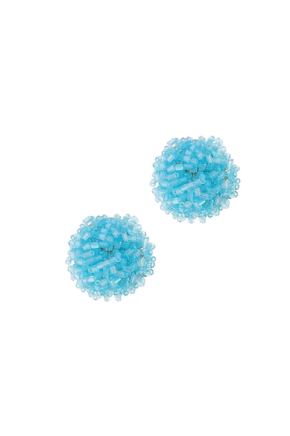 YIEMEEN Delicate Beaded Ball Earrings Colorful Ear Rings Fashionable Bohemian Ear Studs