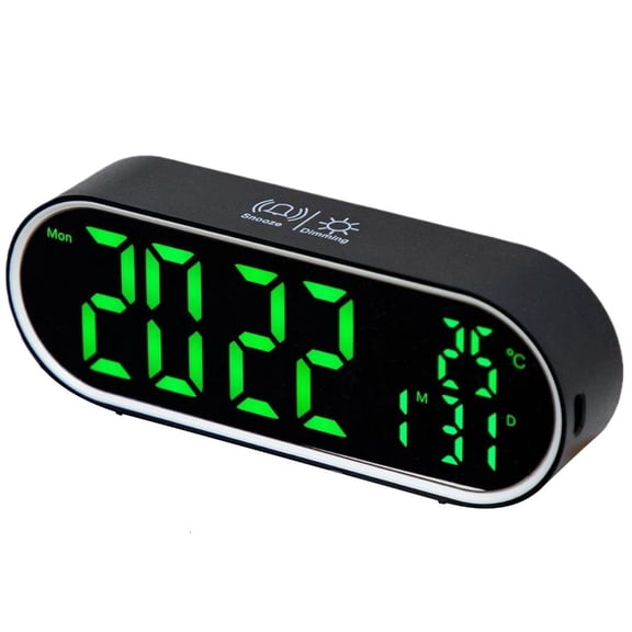 YIEMEEN Digital Alarm Clock With Large LED Display And Rechargeable Battery For Home Or Office Decoration Modern Look