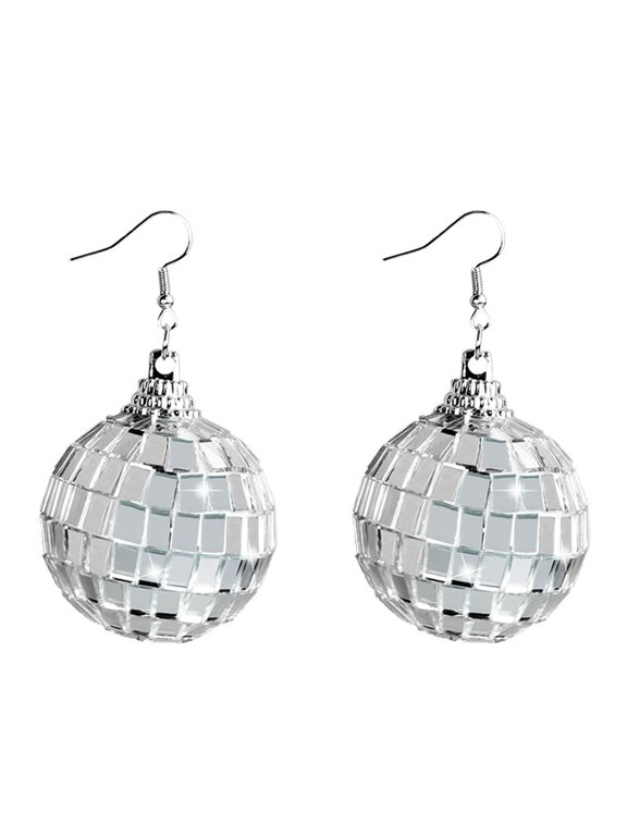 YIEMEEN Disco Ball Drop Dangle Earrings 70s Dance Party Costume Accessories for Women
