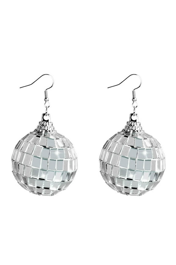 YIEMEEN Disco Ball Drop Dangle Earrings 70s Dance Party Costume Accessories for Women