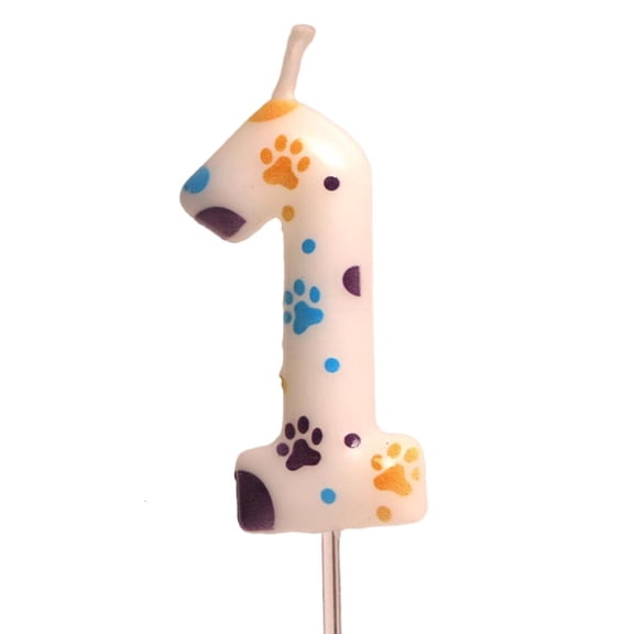 YIEMEEN Dog Paws Theme Birthday Candle Number 0 to 9 Paws Cake Toppers Decorations Paws Print Birthday Party Supplies